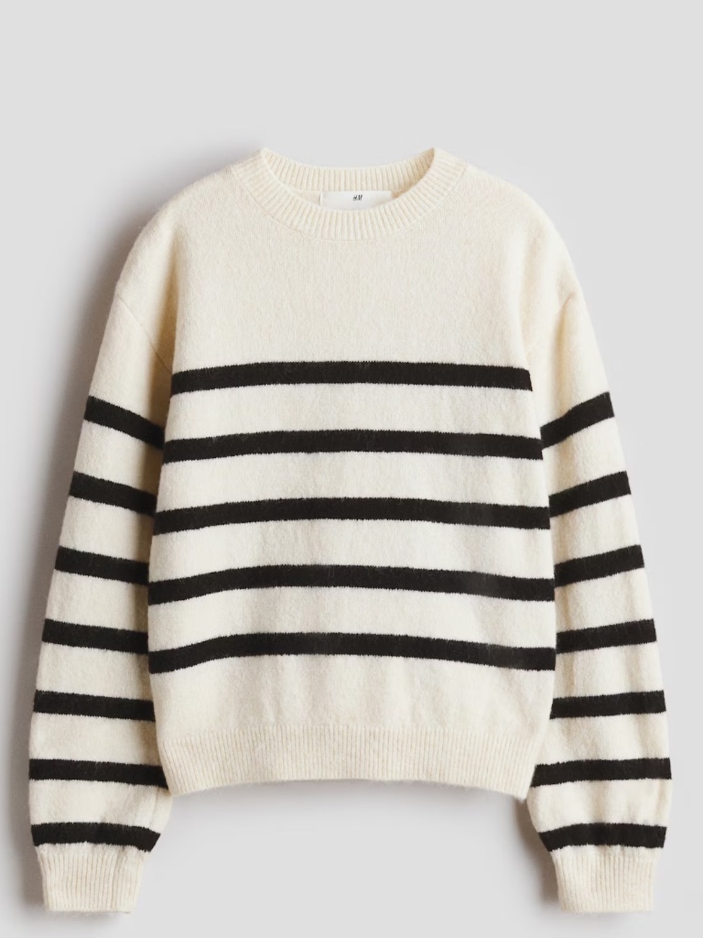 H&M girls black and white stripe knit sweater sz 10-12 girls